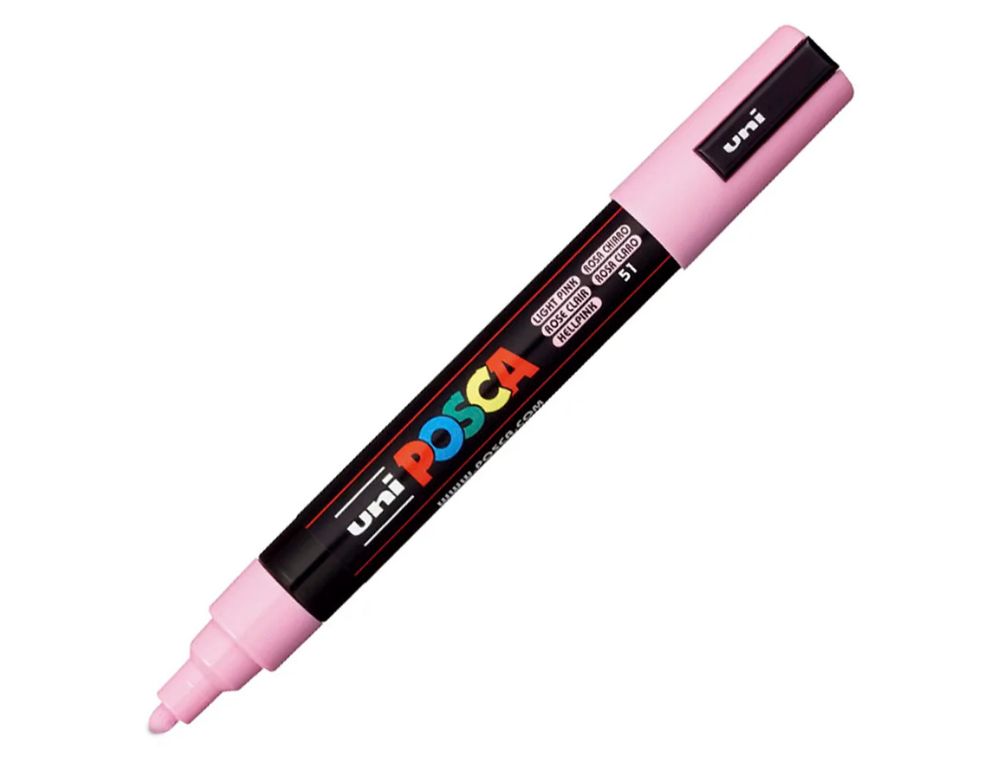 ROTULADOR UNI POSCA PC-5M MARCADOR DE PINTURA PUNTA CONICA 1,8-2,5 MM ROSA CLARO