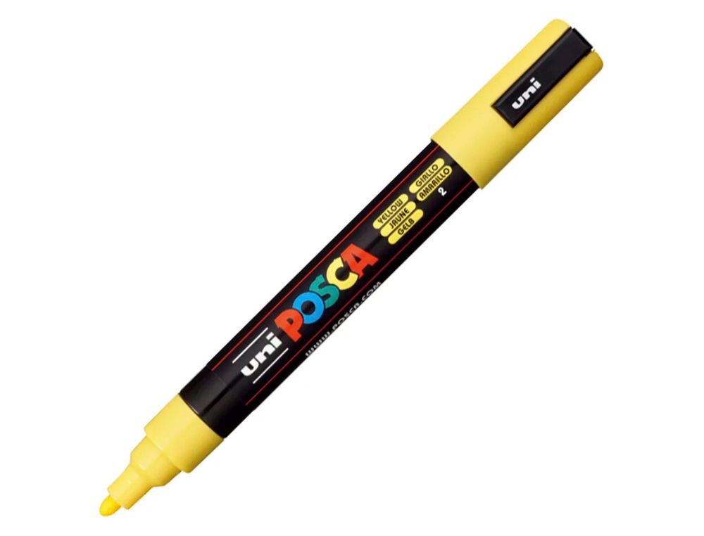 ROTULADOR UNI POSCA PC-5M MARCADOR DE PINTURA PUNTA CONICA 1,8-2,5 MM  AMARILLO