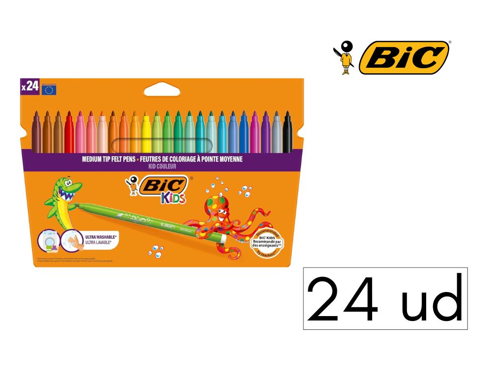ROTULADORES BIC KIDS COULEUR SPECIAL FORMAT 24 UDS. PUNTA MEDIA