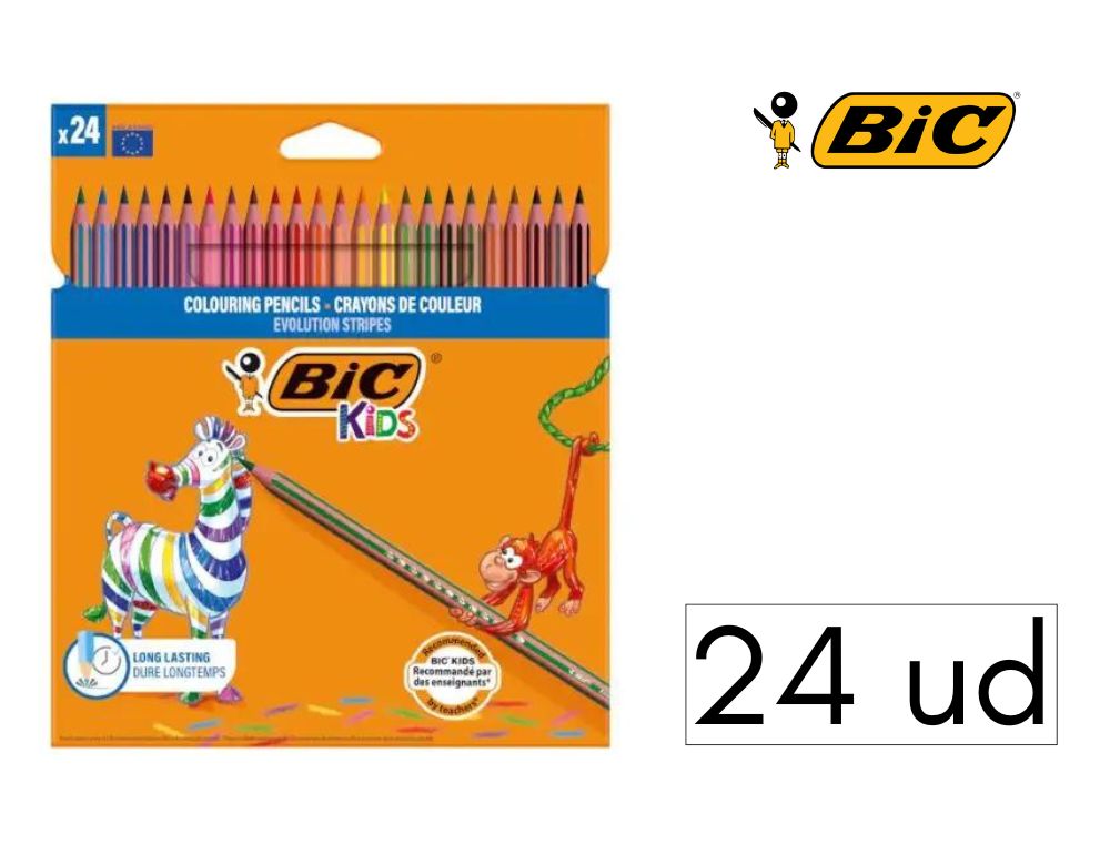 LPICES BIC KIDS STRIPES 24 COLORES