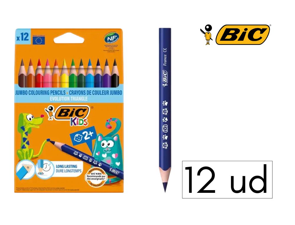 LPICES BIC KIDS EVOLUTION TRIANGULARES 12 COLORES