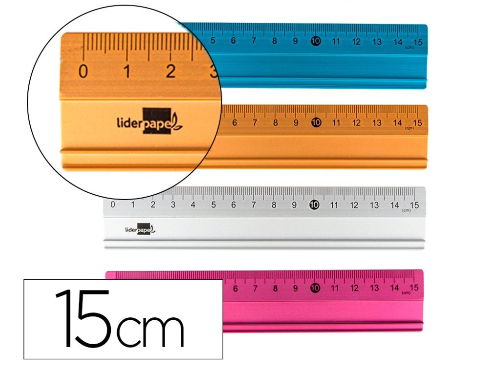 REGLA DE ALUMINIO 15CM LIDERPAPEL