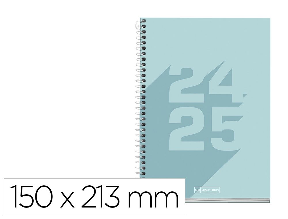 AGENDA 2024-2025 MIQUELRIUS ''SCHOOL BASIC'' SEMANA VISTA 15X21,3CM CASTELLANO AZUL