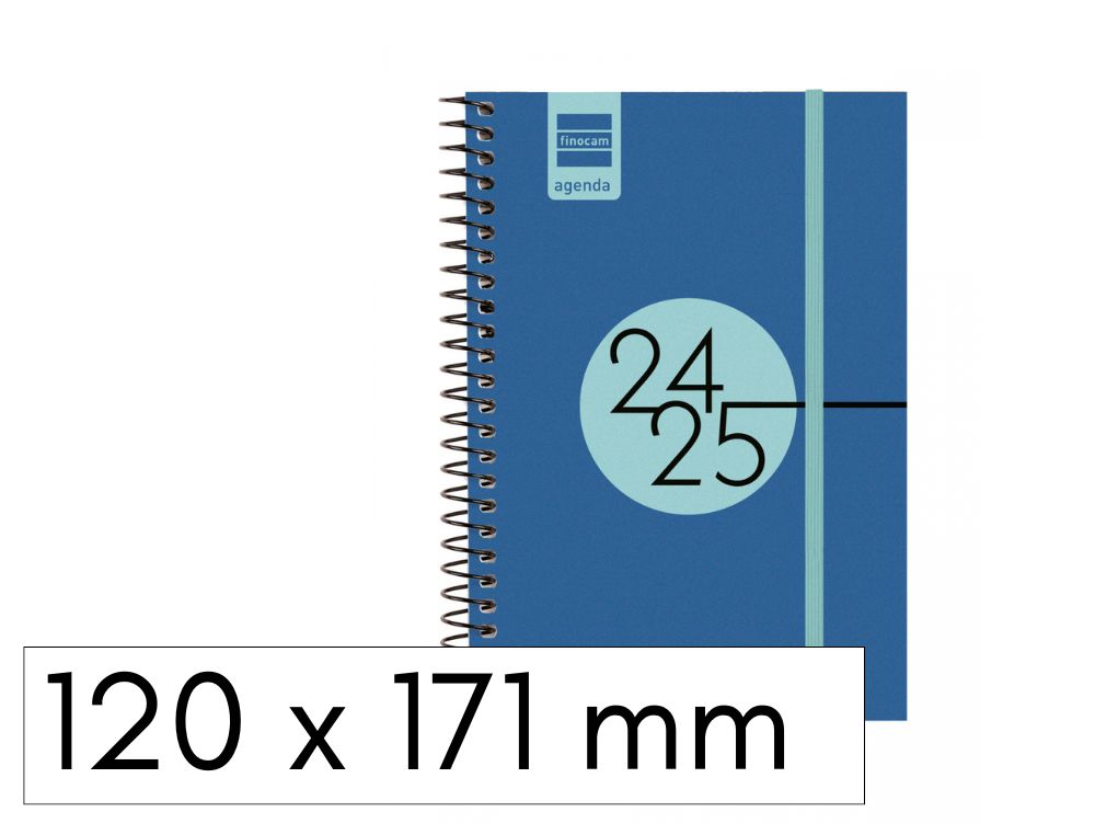 AGENDA ESCOLAR FINOCAM ESPIRAL 12X17CM S/V HORIZONTAL LABEL AZUL EN CATALAN