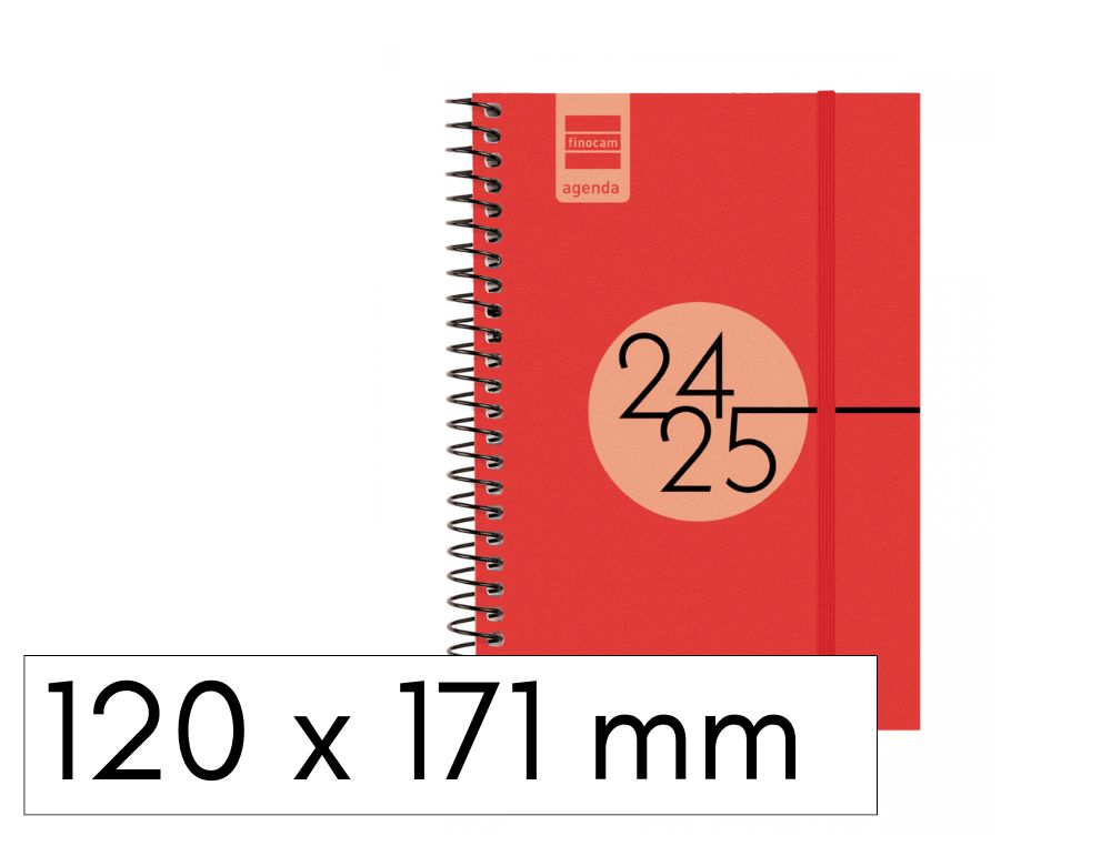 AGENDA ESCOLAR (24-25) FINOCAM CAT ESP TAPA PP S/V APAIS. E8 120X171 CON GOMA VERMELL COBALT