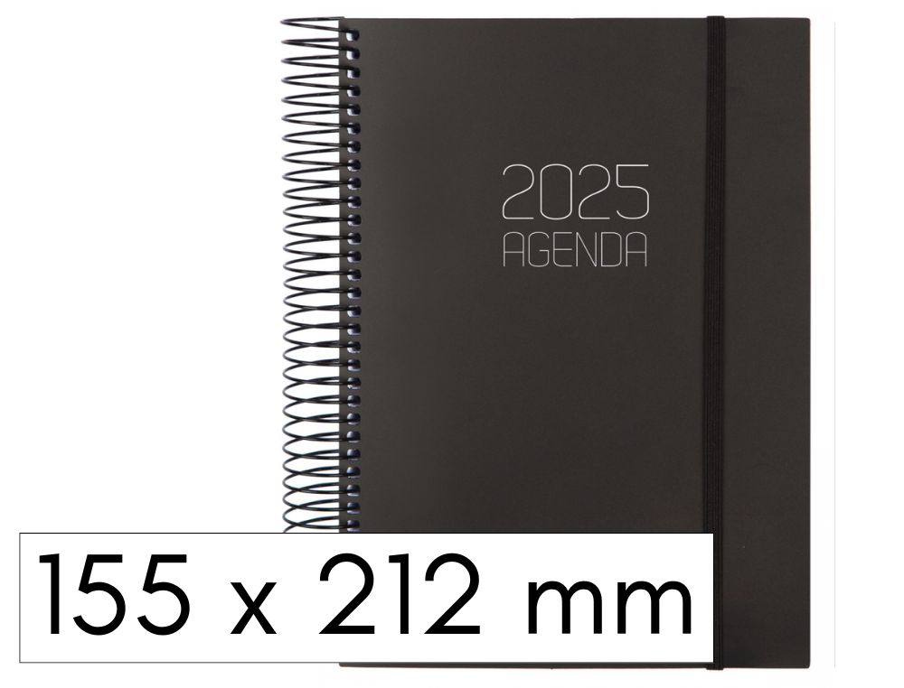 AGENDA ESPIRAL OPAQUE D/P A5 NEGRO FINOCAM CATALAN