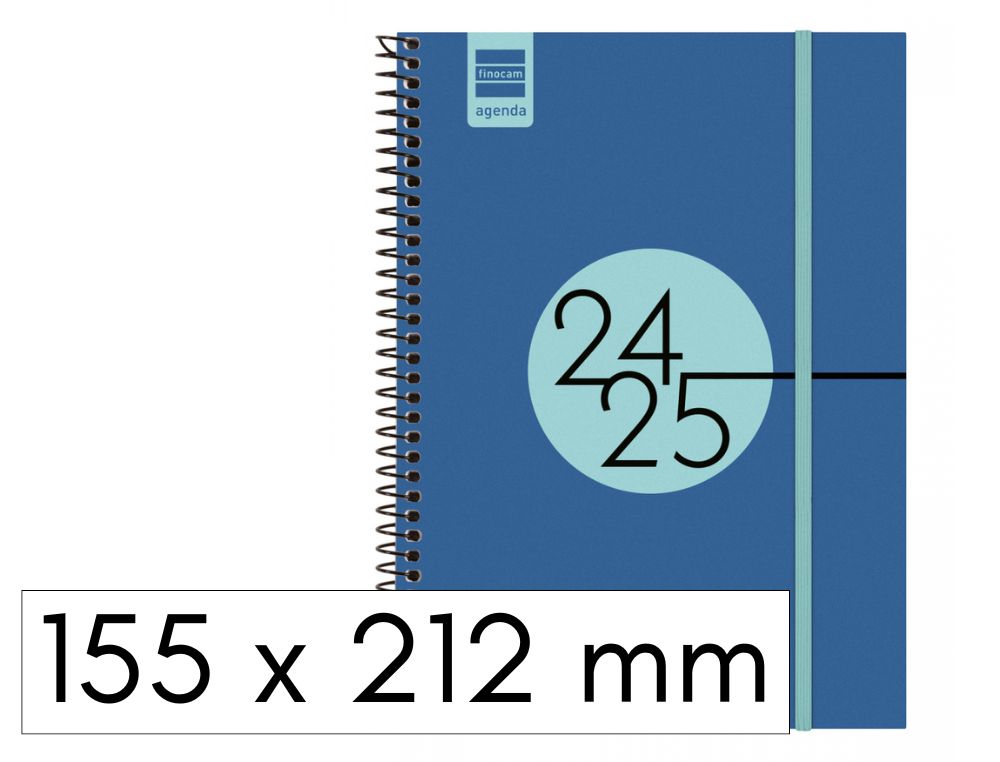 AGENDA ESCOLAR FINOCAM ESPIRAL 155X215 S/V HORIZONTAL EN CATALAN COLOR AZUL