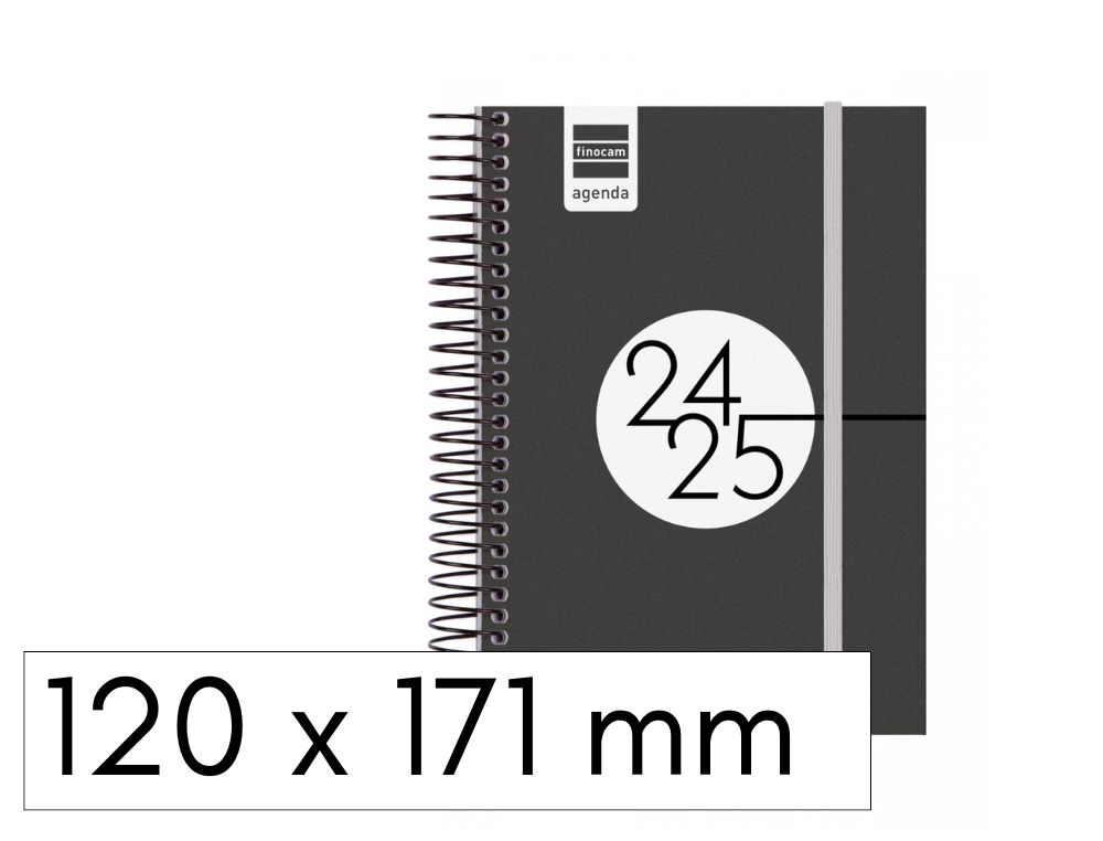 AGENDA ESCOLAR FINOCAM ESPIRAL12X17CM D/P LABEL NEGRO CATALÁN