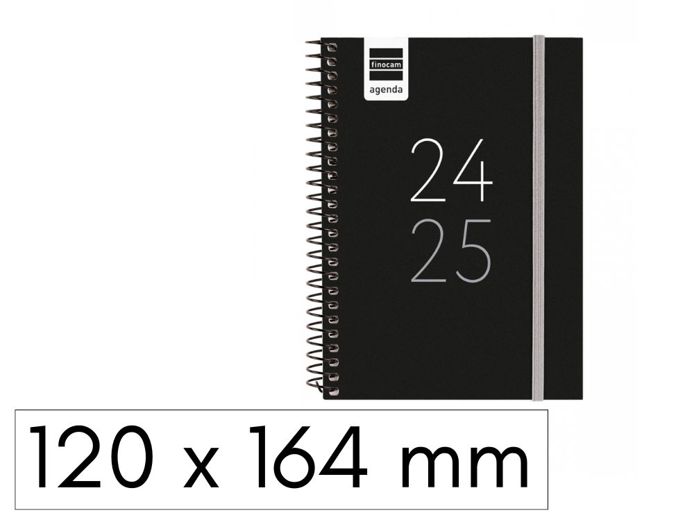 AGENDA ESPIRAL ESCOLAR C/GOMA NEGRE PP 1/8 SV HORIZONTAL CATALAN FINOCAM