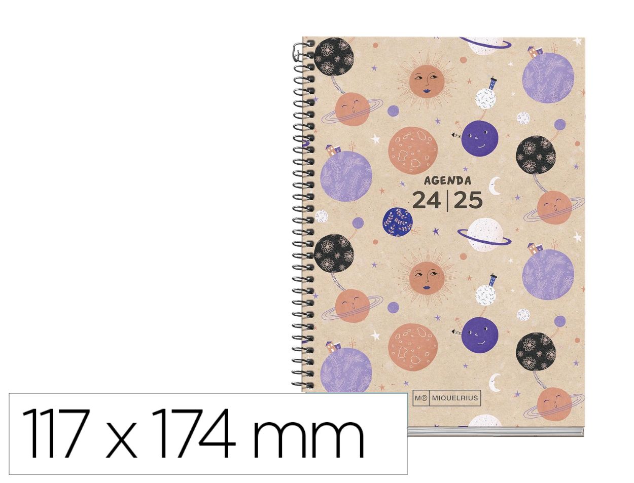AGENDA ESCOLAR 24-25 ACTIVA RECICADA ESPIRAL D/P PLANETS. MIQUELRIUS