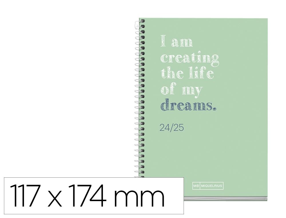 AGENDA ESCOLAR S/V WR VERDE 24/25 117X174MM