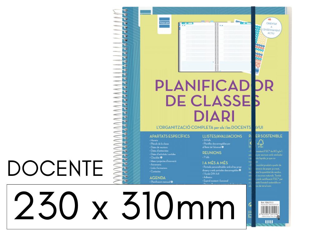 PLANIFICADOR DE CLASES A4 D/P CON GOMA T.PP CATALN FINOCAM 