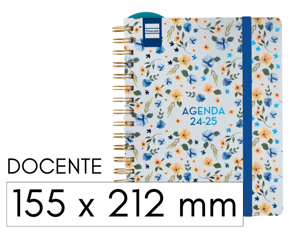 AGENDA ESCOLAR (2024-25) FINOCAM CATALAN DEL DOCENT MAGISTRAL DESIGN WIRE-O TAPA EXTRADURA S/V APAIS. 4 155X212 CON GOMA FLOWERS