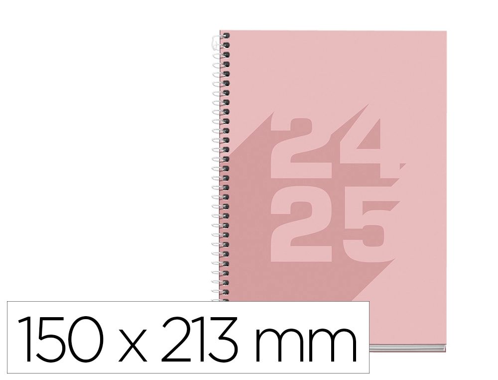 AGENDA A5 ESPIRAL 2024-25 ROSA D/P PLUS BASIC MIQUELRIUS