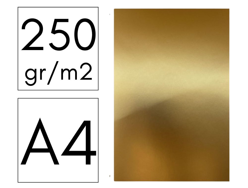 CARTULINA A4 25H METALIZADA ORO