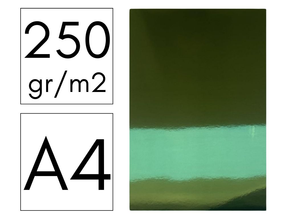 CARTULINA A4 25H METALIZADA VERDE