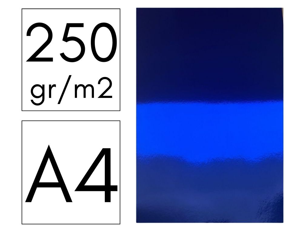CARTULINA A4 25H METALIZADA AZUL