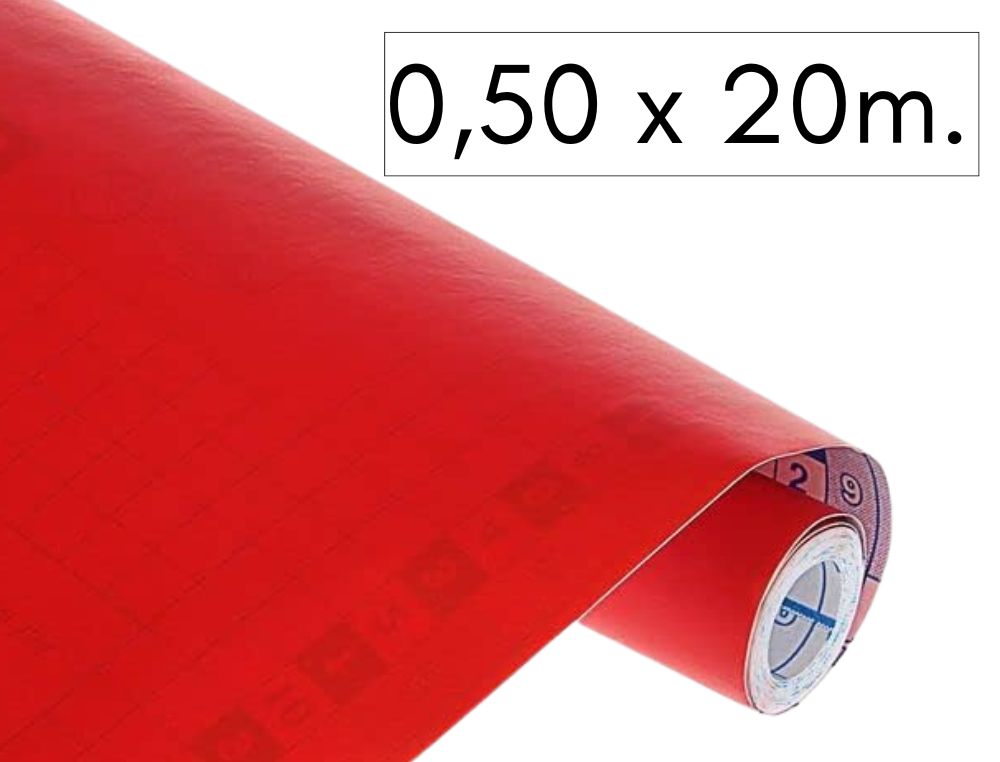 ROLLO DE FILM AUTOADHESIVO 0.50X20MT ROJO