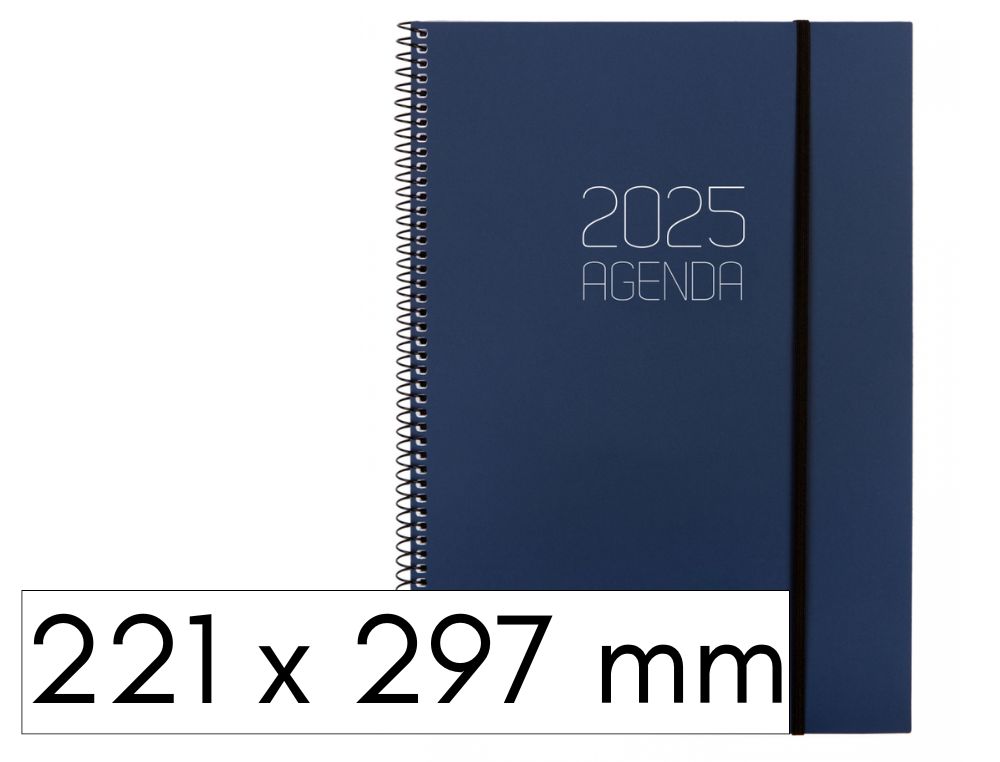 AGENDA FINOCAM OPAQUE S/V ESPIRAL CON GOMA A4 AZUL