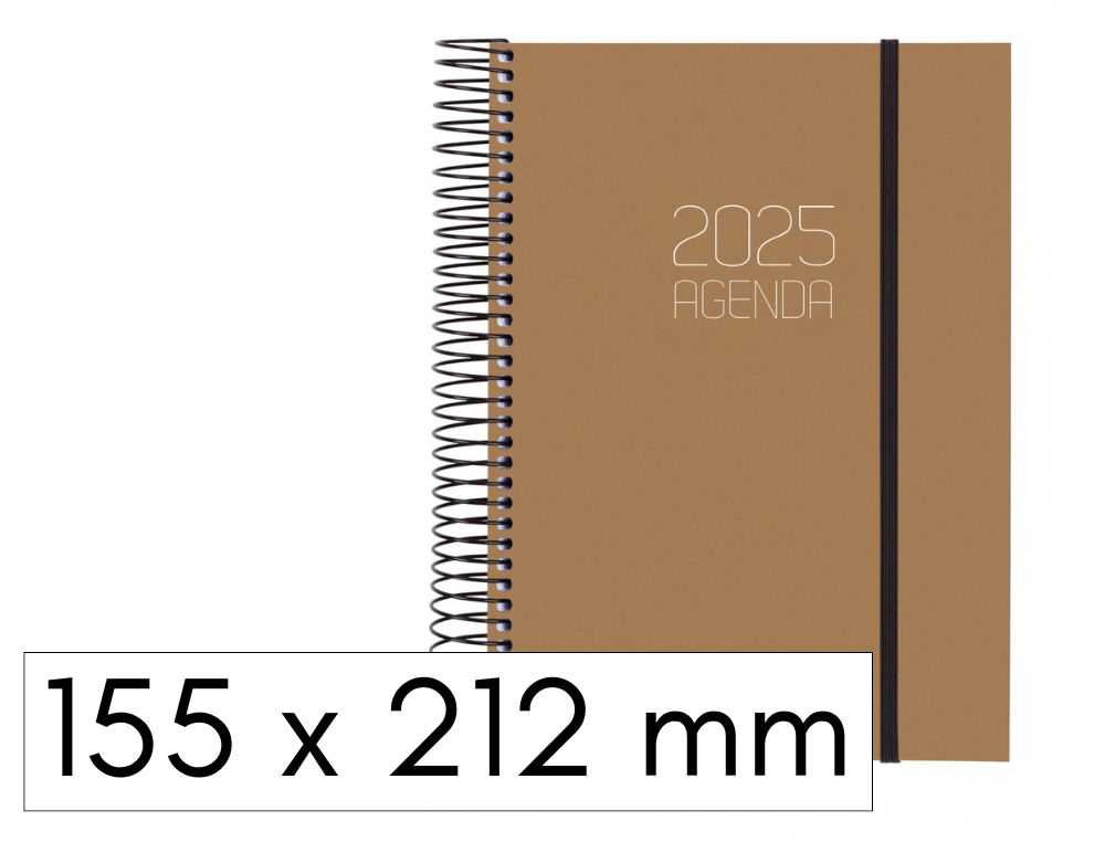 AGENDA FINOCAM OPAQUE ESPIRAL D/P CON GOMA 155X212 MM. AZUL