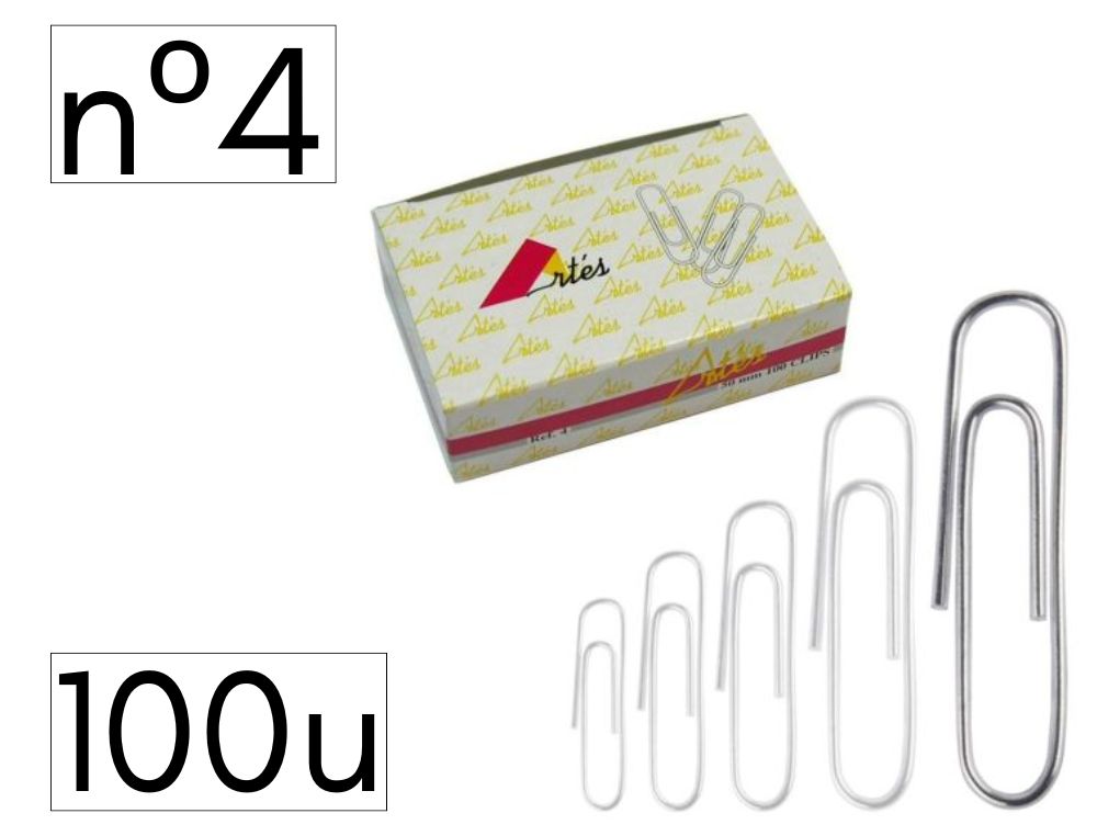 CLIPS GALVANIZADOS N 4 50 MM. CAJA DE 100 CLIPS 
